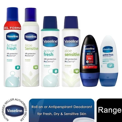 Vaseline Roll-On & Antiperspirant for Fresh, Dry & Sensitive Skin, Pk of 3 or 6 - Image 1 of 4