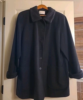Abrigo de invierno de lana para mujer Worthington negro talla XL Foto 1 de 3