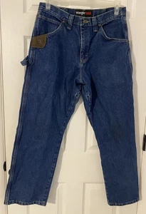 Wrangler Riggs Abbigliamento da lavoro jeans da falegname adulto 34x30 blu denim utility vita alta - Foto 1 di 10