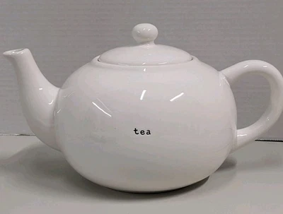 Pottery Barn Coffee House White Tea Pot Large *Small Flaw On Spout*  - Image 1 of 4