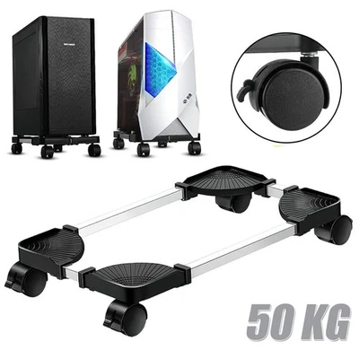 PC Wagen Rollwagen für Computer Tower Home Office Arbeit Desktop Ständer 4 Räder - Bild 1 von 4