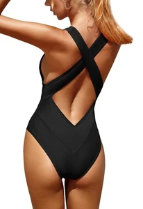 Upopby Costume da Bagno Donna Sexy Taglio Alto Pezzo Unico per Donna Costumi da Bagno Sfacciati D - Foto 1 di 5