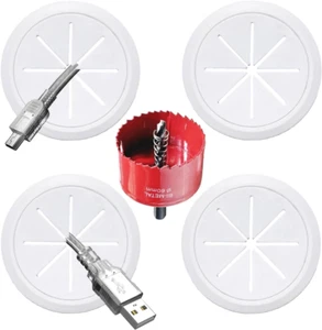 4 Pack TV Wire Hider for Wall, 2-3/8"(60Mm Hole) Cord Hider in Wall Cable Manage - Picture 1 of 12