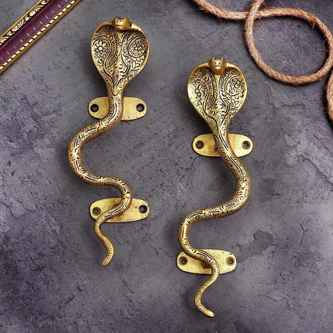 1 Pair Antique Door Pulls Cobra Snake Door Handles Decorative Door Handle Cover