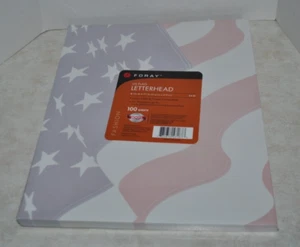 FORAY 100 Letterhead Laser, Inkjet & Copier Compatible American FLAG 8.5" x 11 - Picture 1 of 1