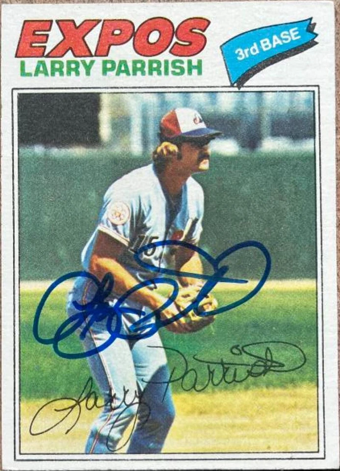Larry Parrish Autographed 1977 Topps #526 Foto 1 de 1