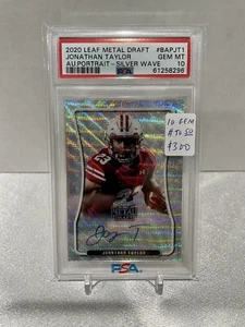 2020 Leaf Metal Jonathan Taylor Auto Portrait Silver Wave Rookie RC /50 PSA 10 - Bild 1 von 2
