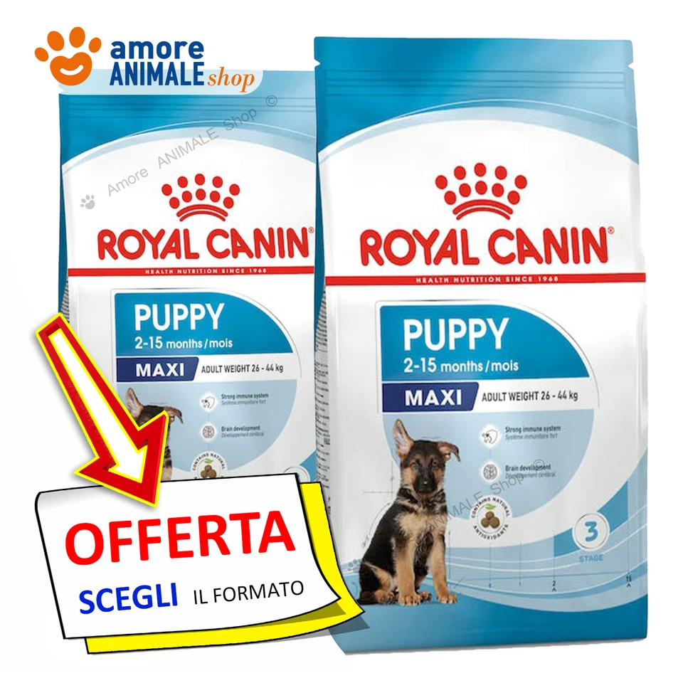 Royal Canin Dog → Puppy Maxi - 10 / 15 kg - Crocchette Cane, Secco Per Cani