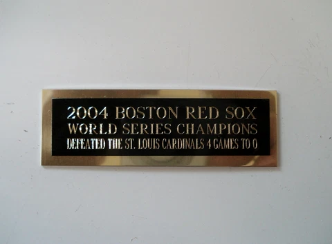 Boston Red Sox Baseball Card 2004 World Series Card Plaque Nameplate 1" X 3" Cover