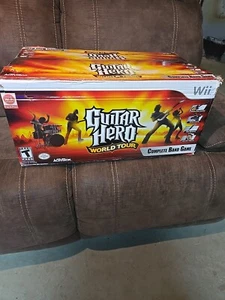 Nintendo Wii Guitar Hero World Tour COMPLETE BUNDLE Drum Set, Guitar, Mic + Game - Picture 1 of 18