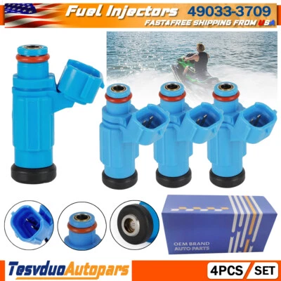 4Pcs Fuel Injectors 49033-3709 For Kawasaki Jet Ski Ultra 300LX 300X 310LX 310R - Image 1 of 4