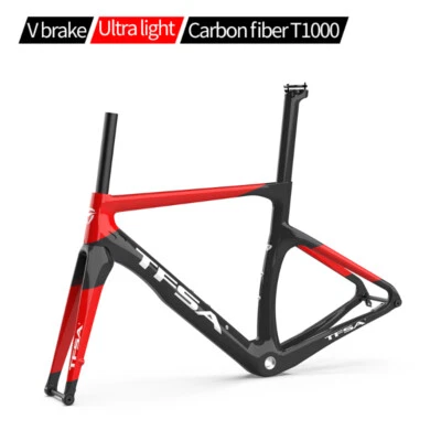 Cuadro de bicicleta de carreras de carretera de carbono completo cuadro de freno de disco eléctrico mecánico Foto 1 de 4