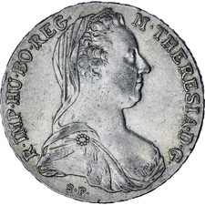 [#1155912] Coin, Austria, Maria Theresa, Thaler, 1780, Vienna, Restrike, AU, Sil