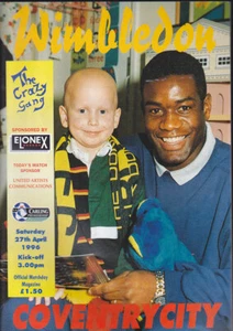 1995/96 WIMBLEDON V COVENTRY CITY 27-04-1996 PREMIER LEAGUE - Picture 1 of 1