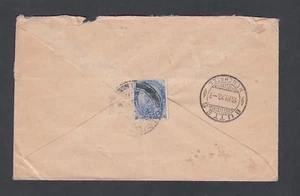 INDIA 1920 2a/6p ULTRAMARINE GEORGE V CUBIERTA CALCUTA A COLINAS SUIZA - Imagen 1 de 2