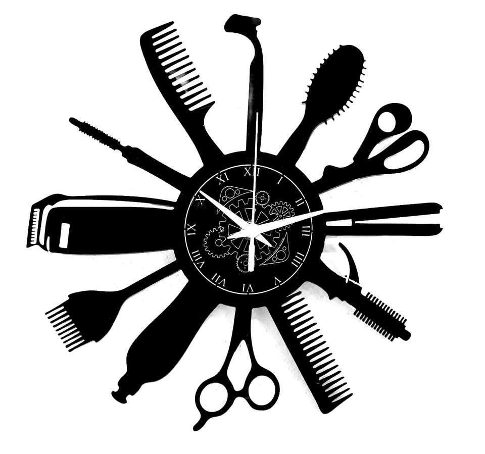 BARBER SHOP PARRUCCHIERE ➤ Orologio da Parete Barbiere Salone Idea Regalo