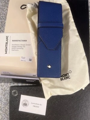 $235 MSRP - Montblanc 131203 pouch NEW COLOR blue 2-pen Sartorial - Image 1 of 4