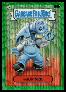 2021 Chrome Garbage Pail Kids Series 4 Nailin' Neil Green Wave 245/299 #AN2b - Bild 1 von 2