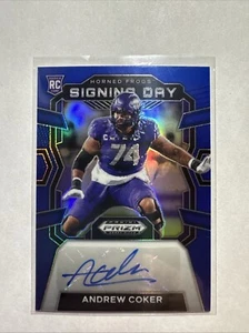 2024 Andrew Coker Panini Prizm Draft Picks Firme Blu #/149 TCU - Foto 1 di 2