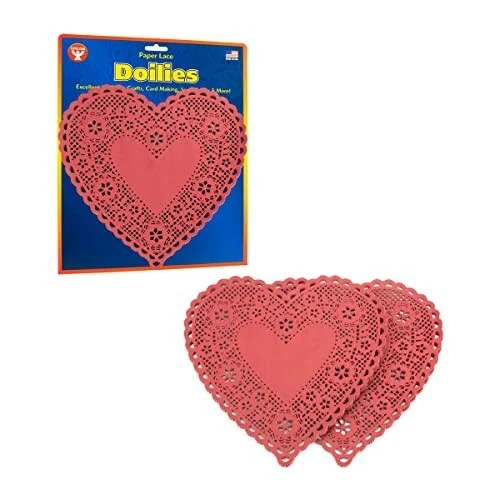 Hygloss Red Lace Heart 8" Paper Doilies (36 count) - Image 1 of 1