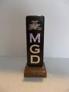 Manija de grifo de cerveza de 3 caras vintage MGD Miller con soporte de 5" de alto - Imagen 1 de 4