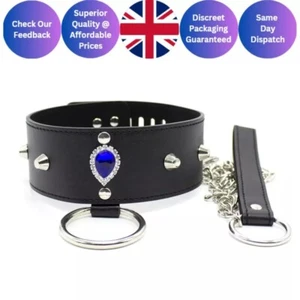 BDSM Sex Slave Collar Bondage PU Leather O Ring Posture Corset Neck Restraint UK - Picture 1 of 6