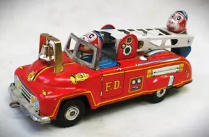 1961 Affe Feuerwehrauto Blechreibung Spielzeug Made in Japan von Marusan - Pop Up Leiter - Bild 1 von 11