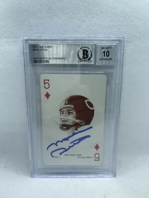 Mike Ditka Signed 1963 Stancraft Poker Playing Card Beckett Grade 10 Auto 1 - Image 1 of 2