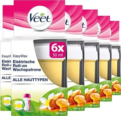 Veet Easy Wax Roll-on Wachspatrone normale Haut 6 x 50ml