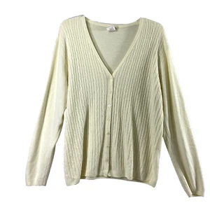 Graff Pullover Damen XL Creme Strickjacke Preppy Zopfmuster Classicore Minimalistisch - Bild 1 von 11