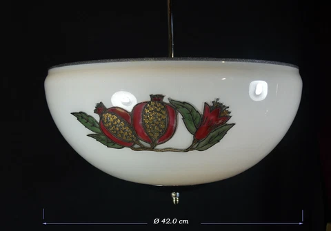 Vintage 1940s Large Art Deco Opaline milk glass school house pendant light Cover