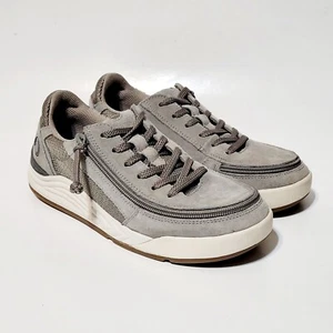 Billy Footwear Suede Classic LaceUp Low Sneakers Zip Gray Comfort Shoes Wms 9.5M - Picture 1 of 21
