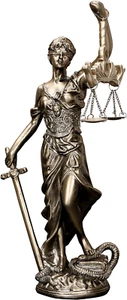 12 in Lady of Justice Statue - Blind Goddess of Justice Sculpture with Scales fo - Picture 1 of 12