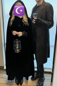 Vintage Velvet Cape Cloak Goth Witch Vampire Sorceress Halloween Costume Cosplay - Picture 1 of 13