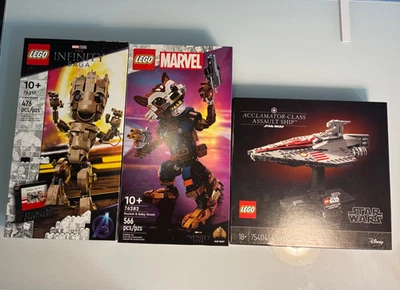 Lote LEGO, Star Wars/Guardiões da Galáxia, 76282, 76217, 75404, Novo Selado - Imagem 1 de 4