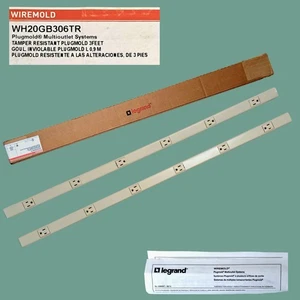 Legrand Wiremold V20GB306 3ft Wall Power Strip Set of 2 Ivory, Mountable - Picture 1 of 11