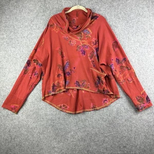 Top Invierno Sol Pintado a Mano Mujer M Floral Gran Tamaño Relajado Boho Bolsillo LS - Imagen 1 de 11