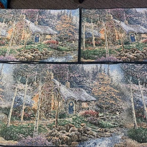 Thomas Kinkade 2 Stoff Tischsets und Tischläufer Platzierungen brauchen saubere Rückseite - Bild 1 von 7