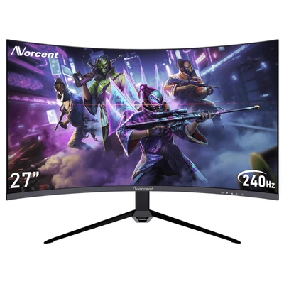 Norcent 27-Inch FHD VA Gaming Curved Monitor with Rainbow Lights and Speakers - Image 1 of 4