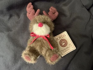 Vtg Boyd's Reindeer Bear Elmer 7 1/2” Plush Stocking Stuffer W Tag - Picture 1 of 5