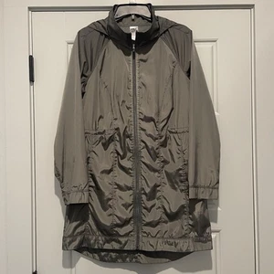 Athletic Works Rain Jacket/Wind Breaker Long Hooded Women’s Olive Green Size M - Picture 1 of 7