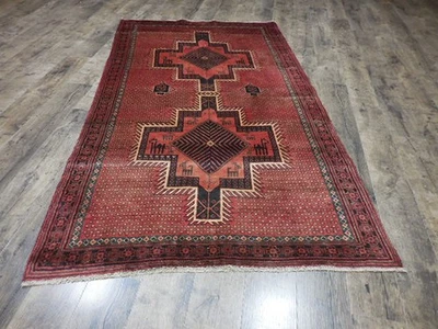 Alfombra turca vintage, alfombra turca tribal geométrica anatolia hecha a mano 4x7 pies Foto 1 de 4