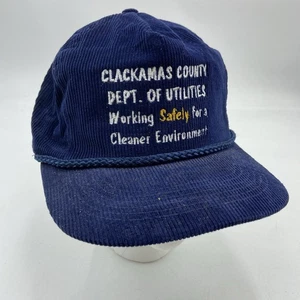 - CLACKAMAS COUNTY Utilities- OREGON - Corduroy Snapback BALL CAP HAT! - Picture 1 of 4