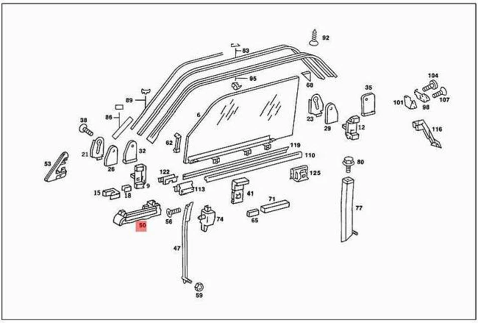 Genuine Seal Mercedes C123 W123 Coupe 1237250666 - Image 1 of 1