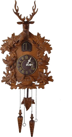 Pendulum Wall Clock Large Handcraft Wood Cuckoo Clock Home Decor Luxury Gift Cover