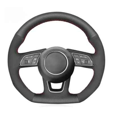 Cubierta de volante de cuero gamuza para Audi A1 8X 2018-2022 A3 S3 RS3 8V A4 S4 Foto 1 de 4