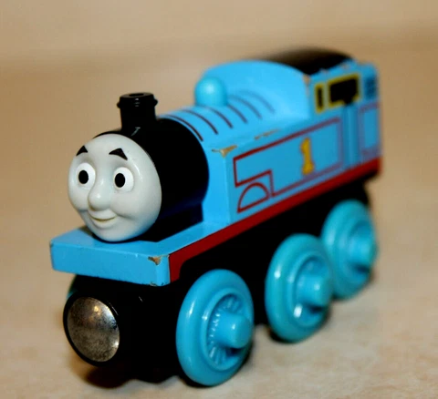 Thomas & Friends Wooden Railway Train Tank Engine #1 THOMAS Blue 2012 Mattel GUC Cover