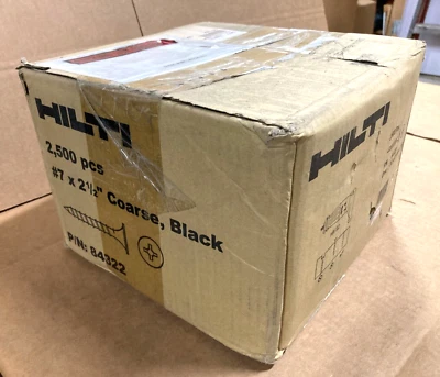 Cantidad 2.500 piezas Tornillo para paneles de yeso #7 x 2-1/2" grueso, negro 84322 Nuevo Hilti Foto 1 de 3