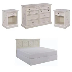 Home Square 4-Piece Set with 2 Nightstands & Dresser & King Headboard - Picture 1 of 11