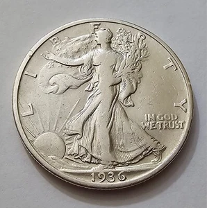1936 S Walking Liberty Half Dollar - Picture 1 of 2